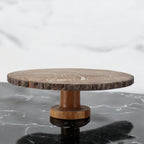 Lakkad Baaz Wooden Cake Stand | 31 cm Round Dessert Platter
