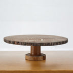 Lakkad Baaz Wooden Cake Stand | 31 cm Round Dessert Platter
