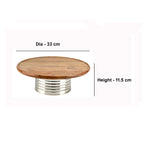 Lakkad Baaz Wooden Cake Stand with Silver Base