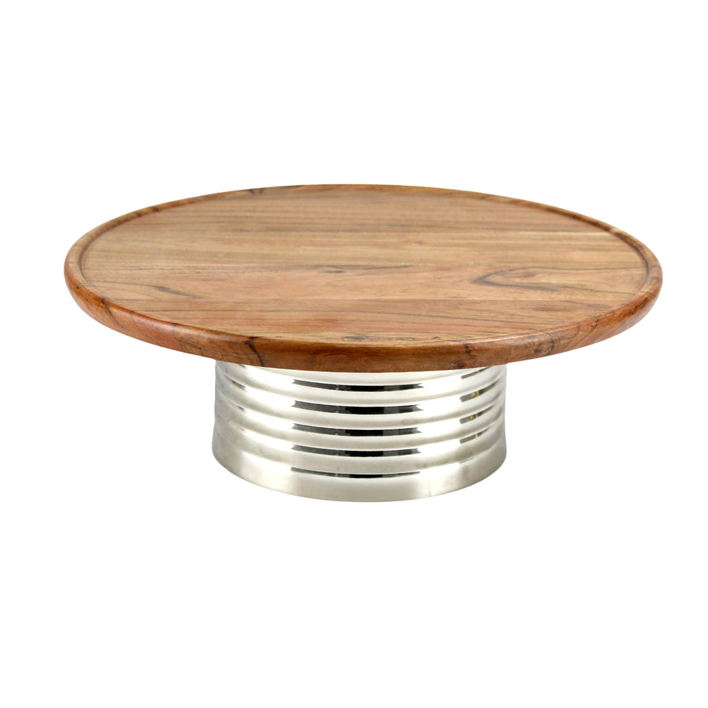 Lakkad Baaz Wooden Cake Stand with Silver Base