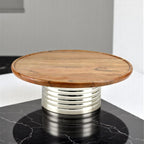 Lakkad Baaz Wooden Cake Stand with Silver Base