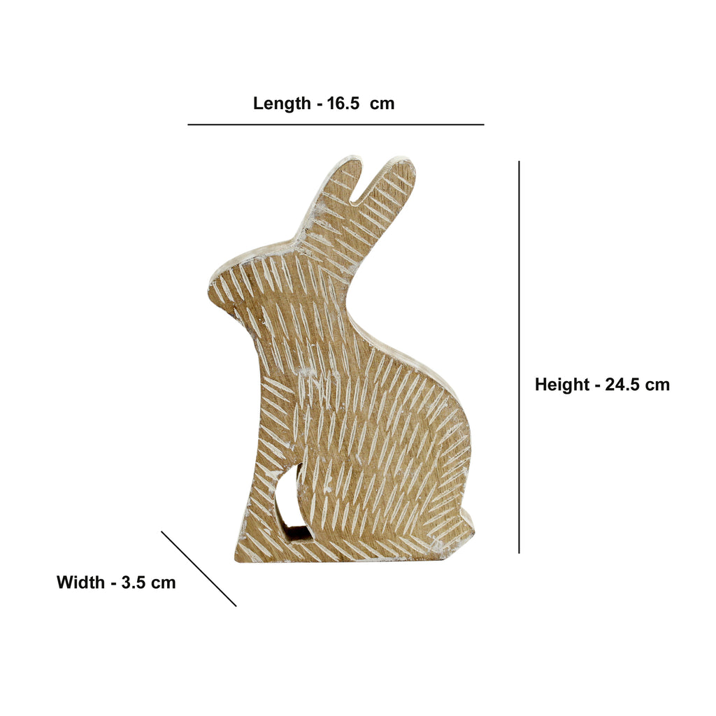 Wooden Rabbit Figurine