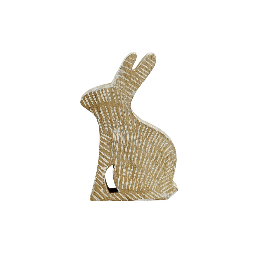 Wooden Rabbit Figurine