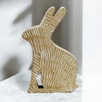 Wooden Rabbit Figurine