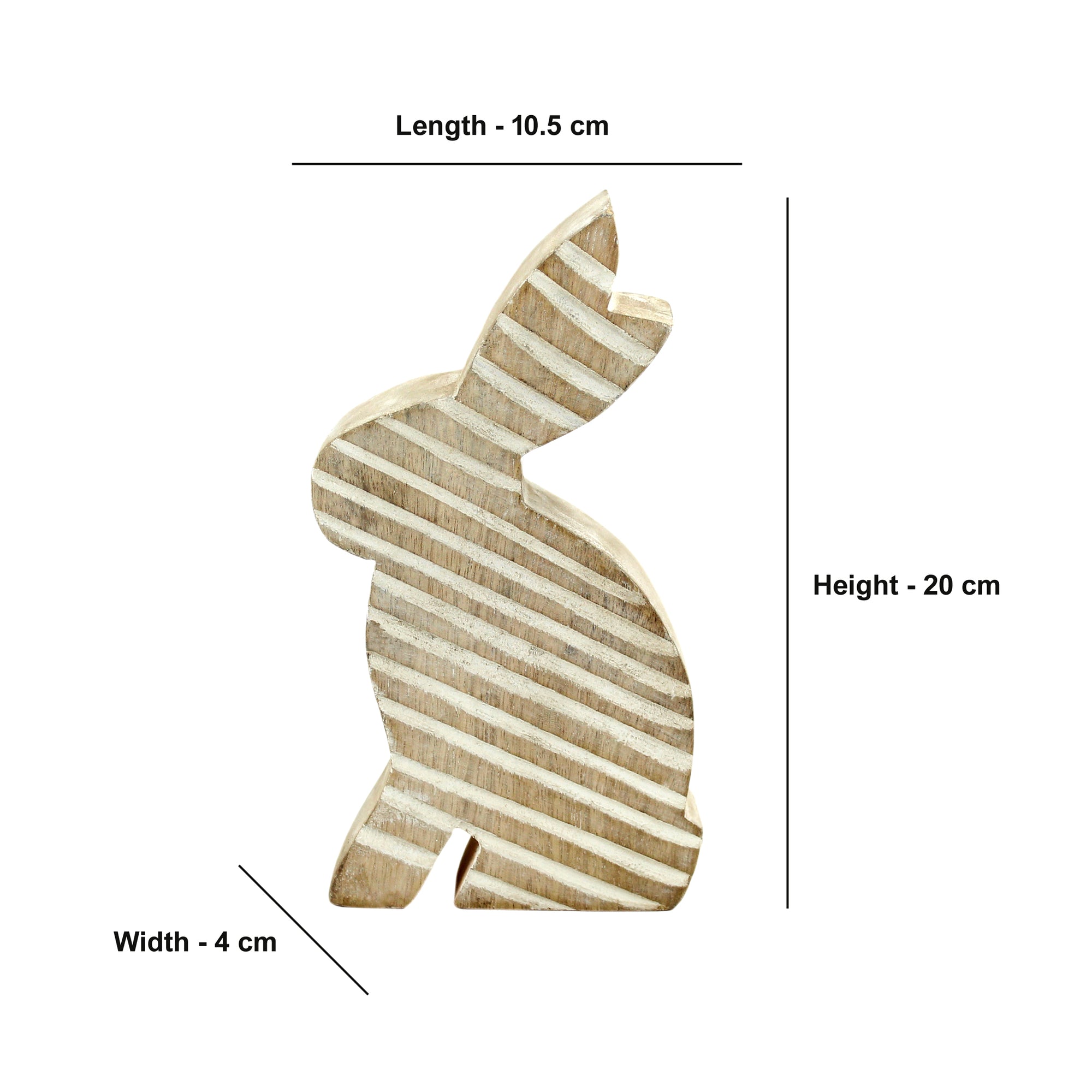 Wooden Rabbit Figurine