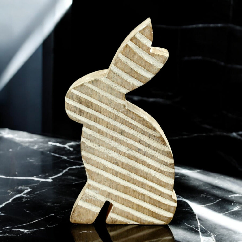 Wooden Rabbit Figurine