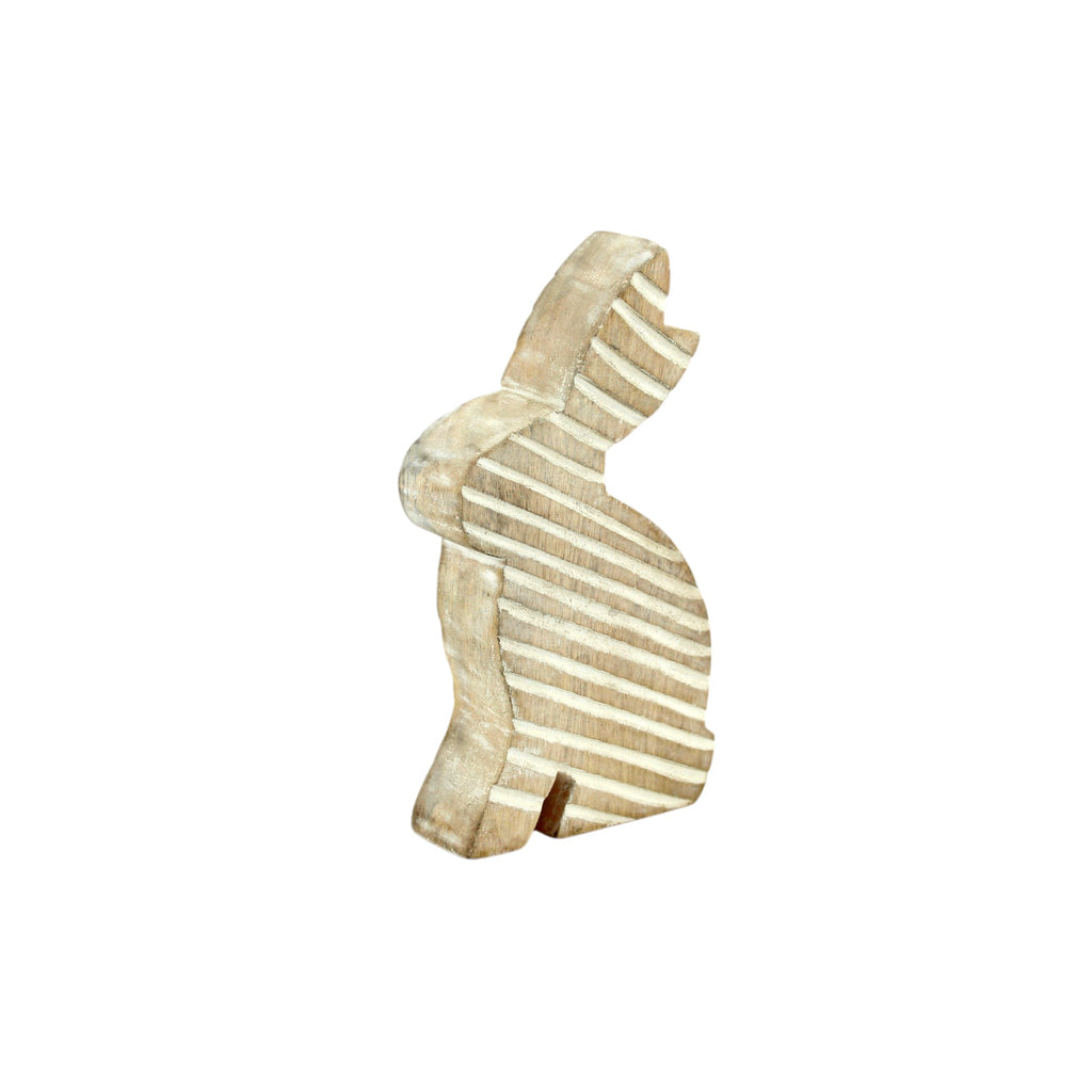 Wooden Rabbit Figurine