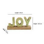 JOY Handcrafted Mango Wood Decorative Word Art