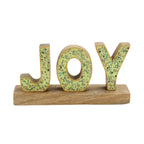 JOY Handcrafted Mango Wood Decorative Word Art