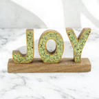 JOY Handcrafted Mango Wood Decorative Word Art