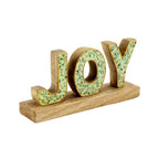 JOY Handcrafted Mango Wood Decorative Word Art