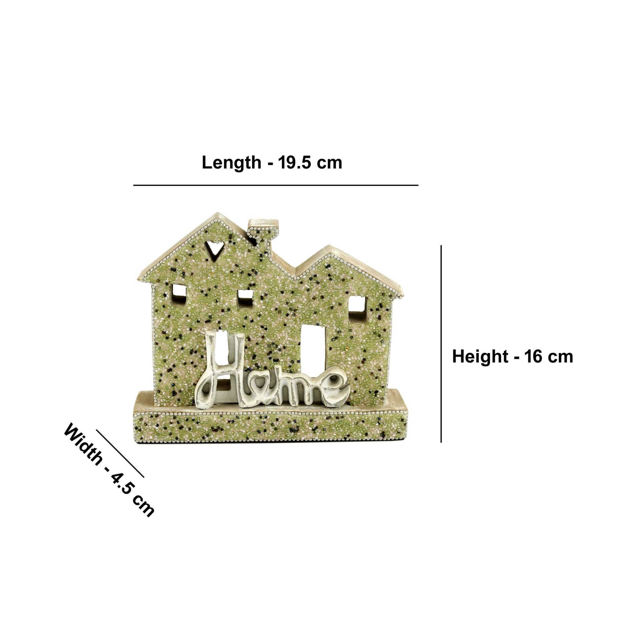 Wood House Figurine with 'Home' Text