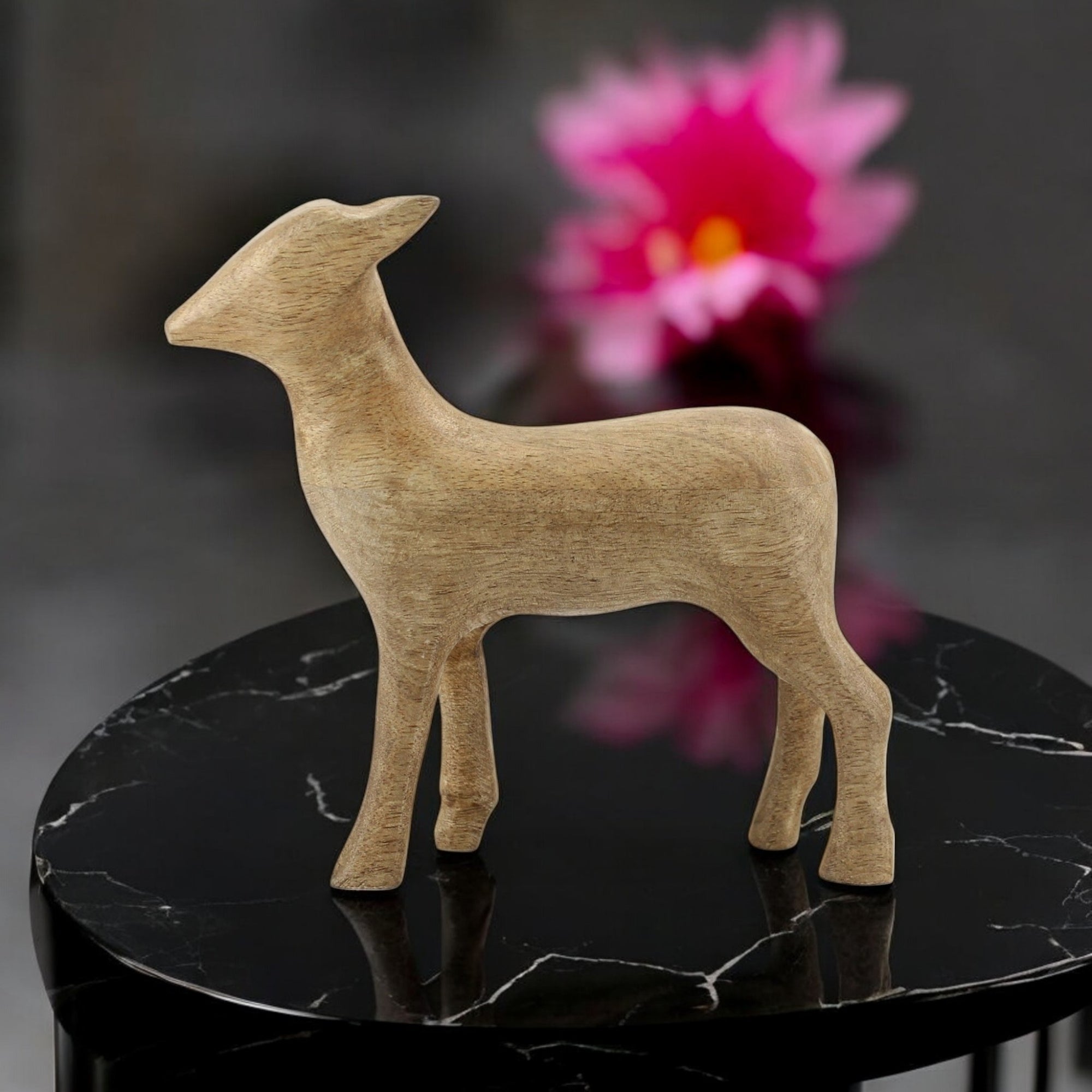 Wood Deer Figurine