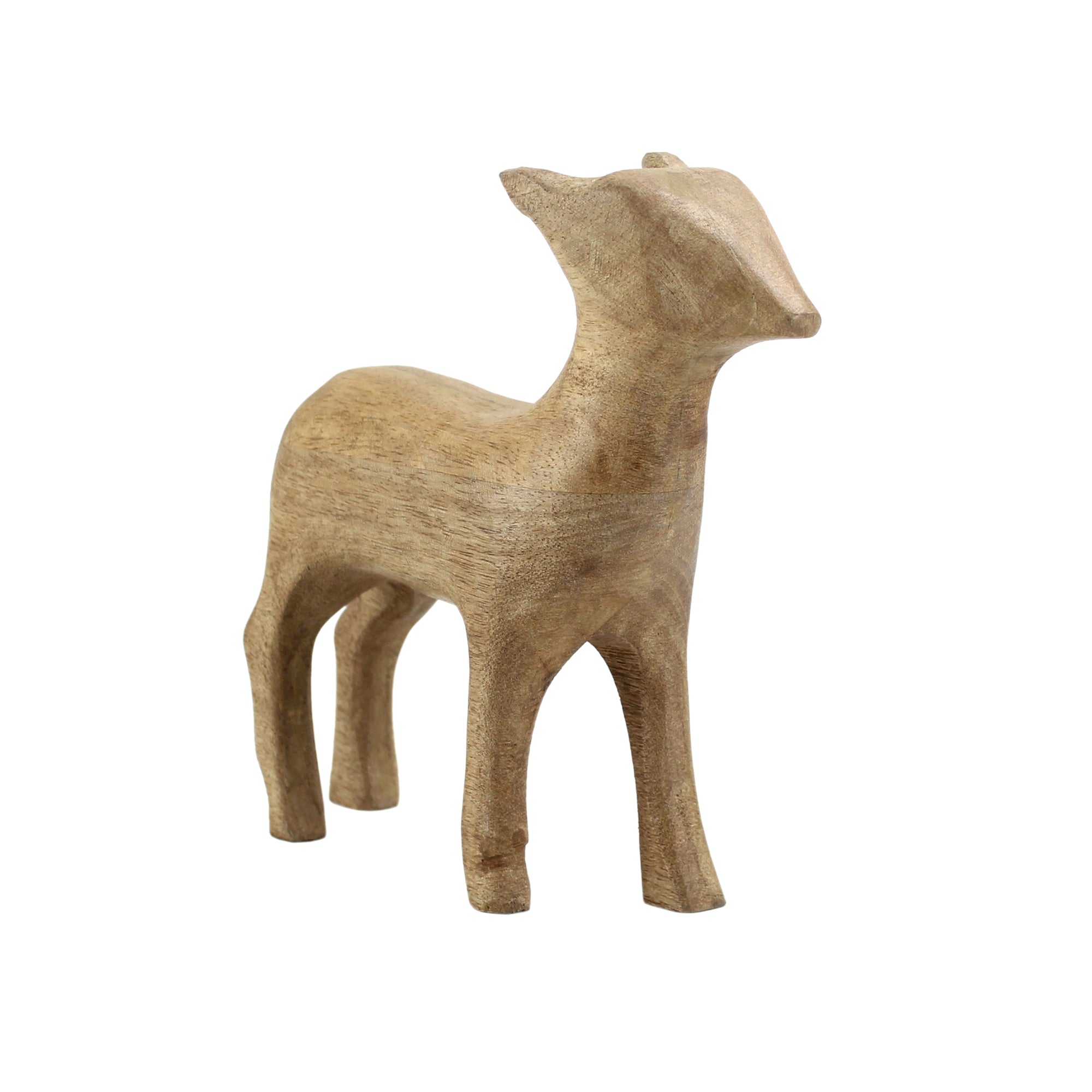 Wood Deer Figurine