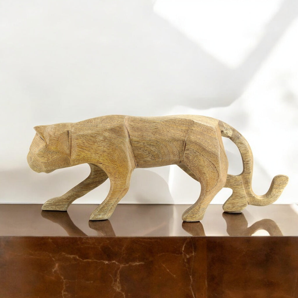 Wood Tiger Figurine