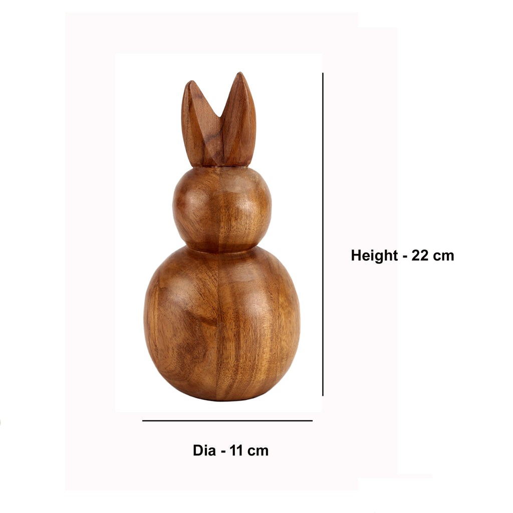 Wood Bunny Figurine