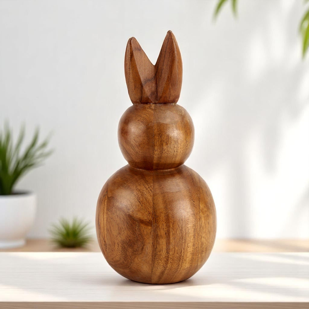 Wood Bunny Figurine