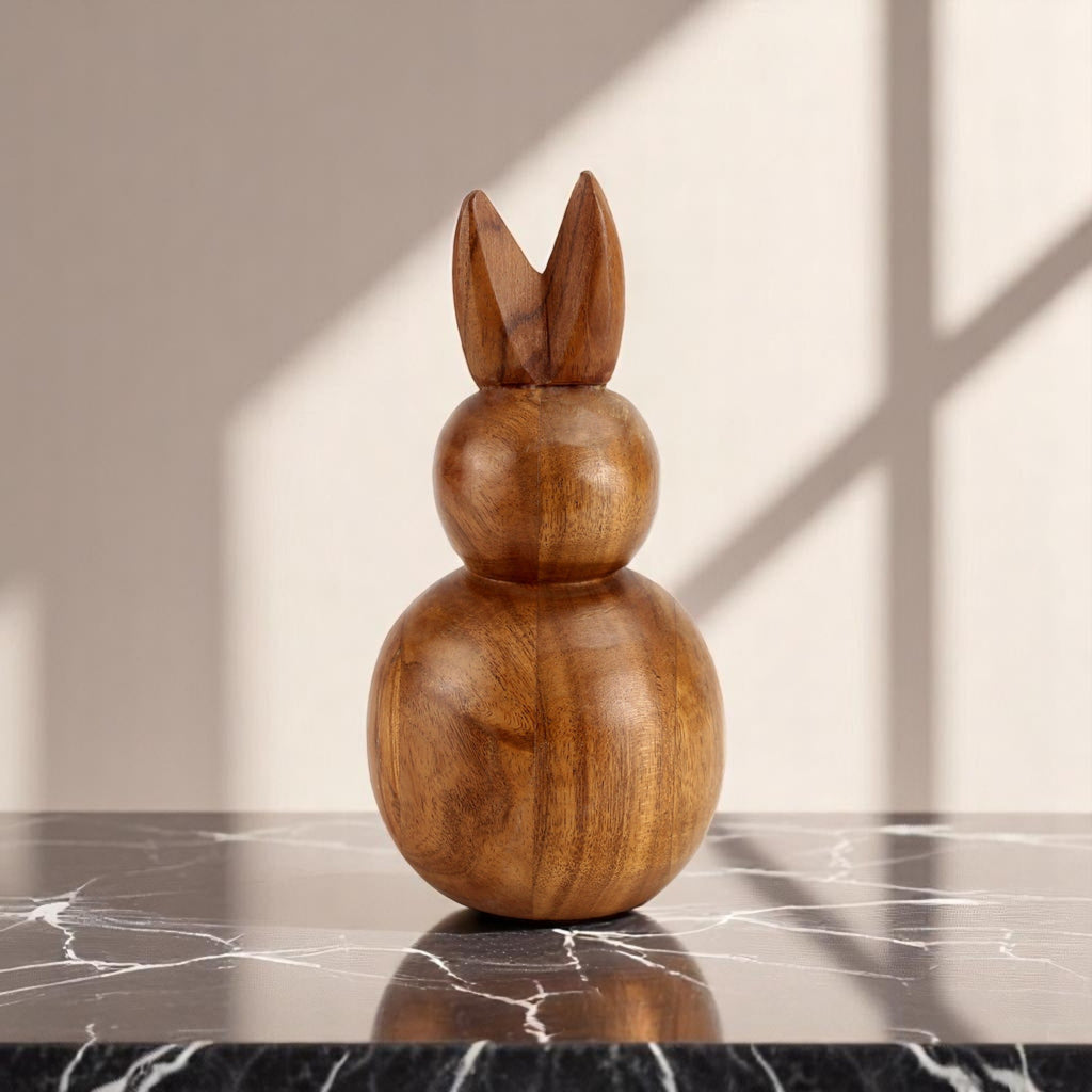 Wood Bunny Figurine