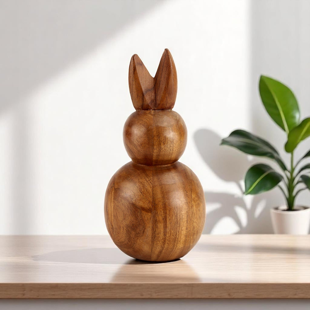 Wood Bunny Figurine