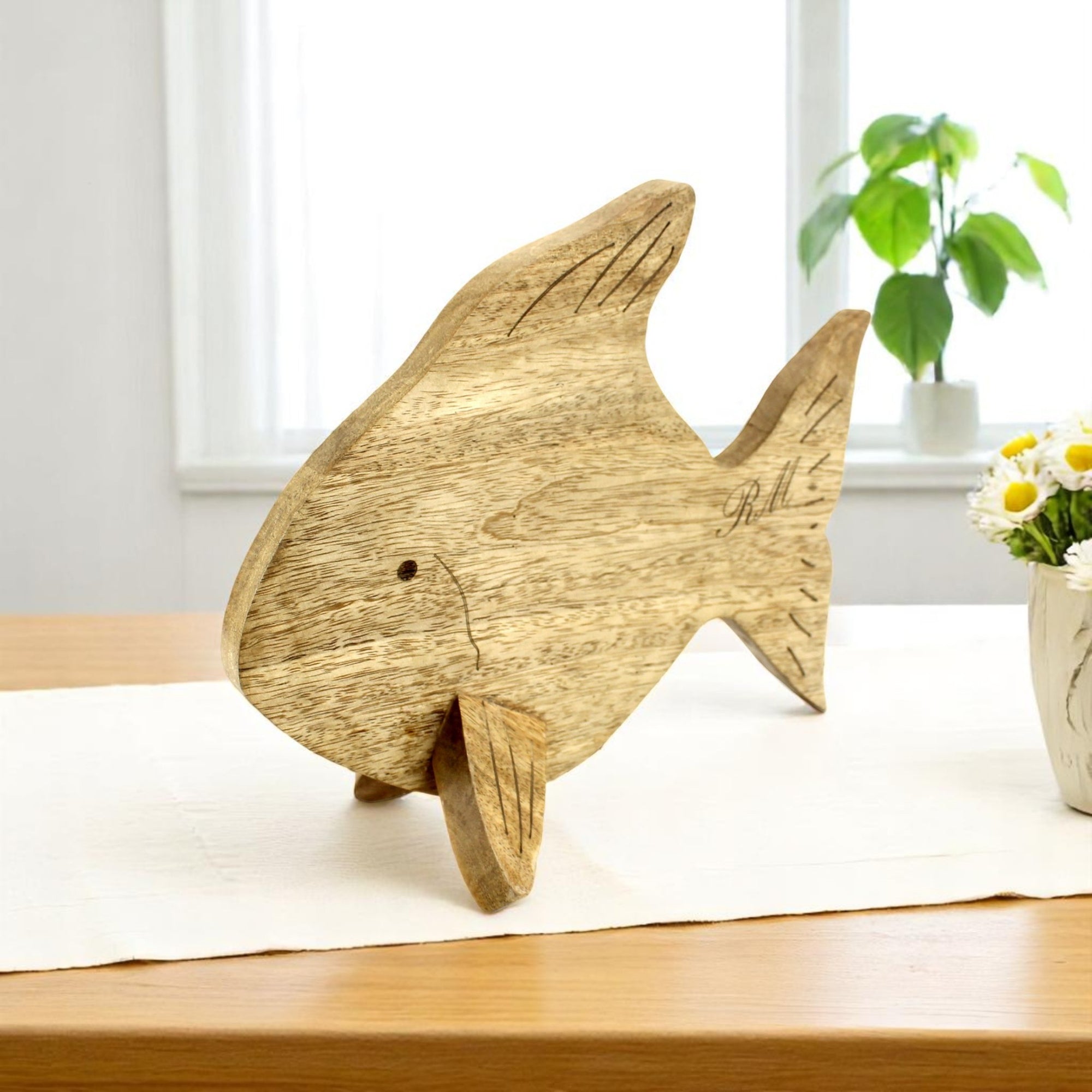 Wood Fish Figurine