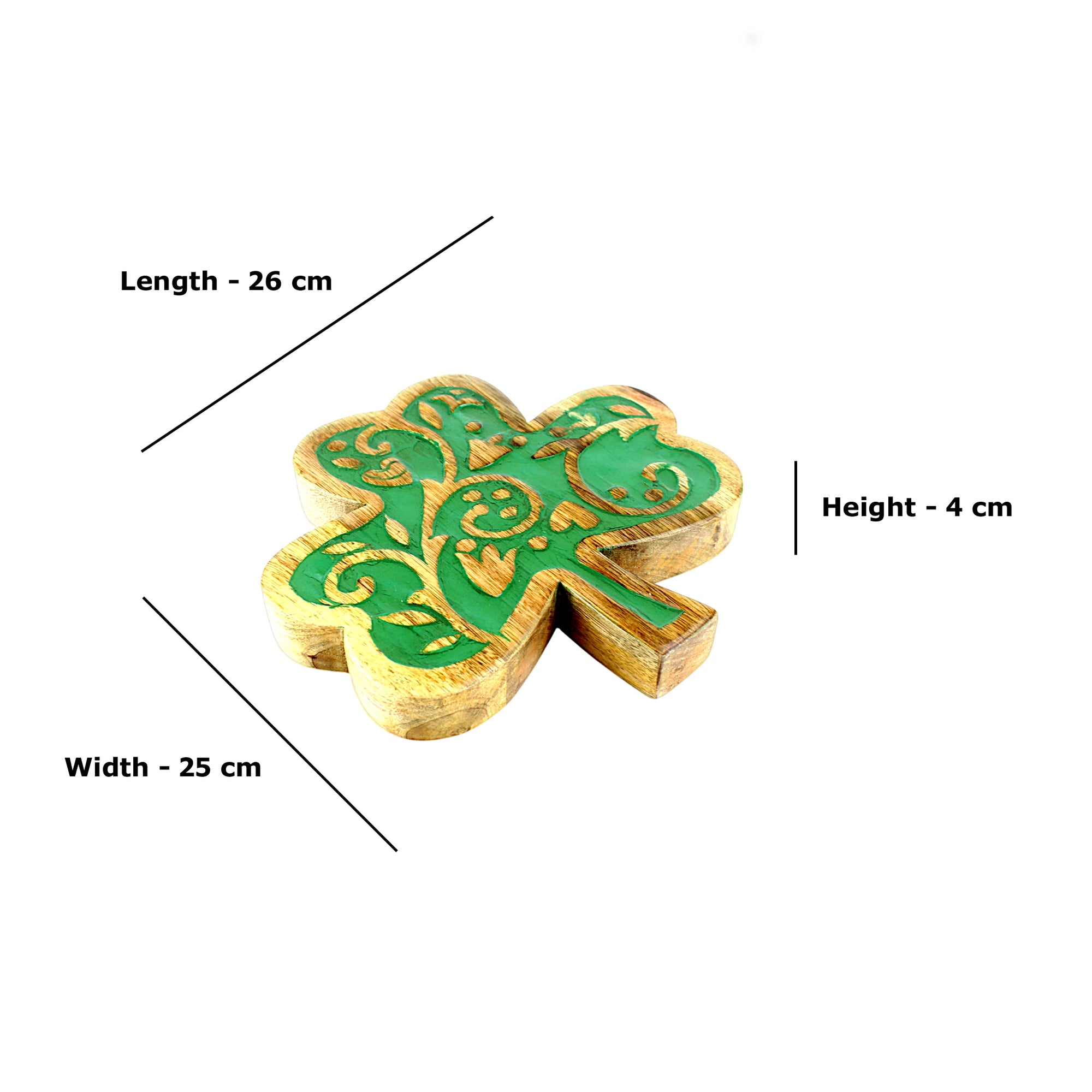 Mango Wood Four-Leaf Decorative Accent