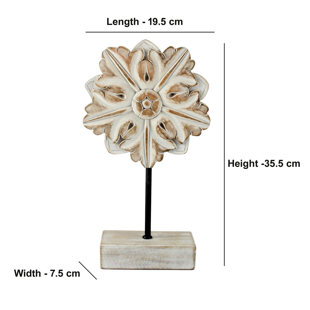 Wood Four-Leaf Decorative Accent