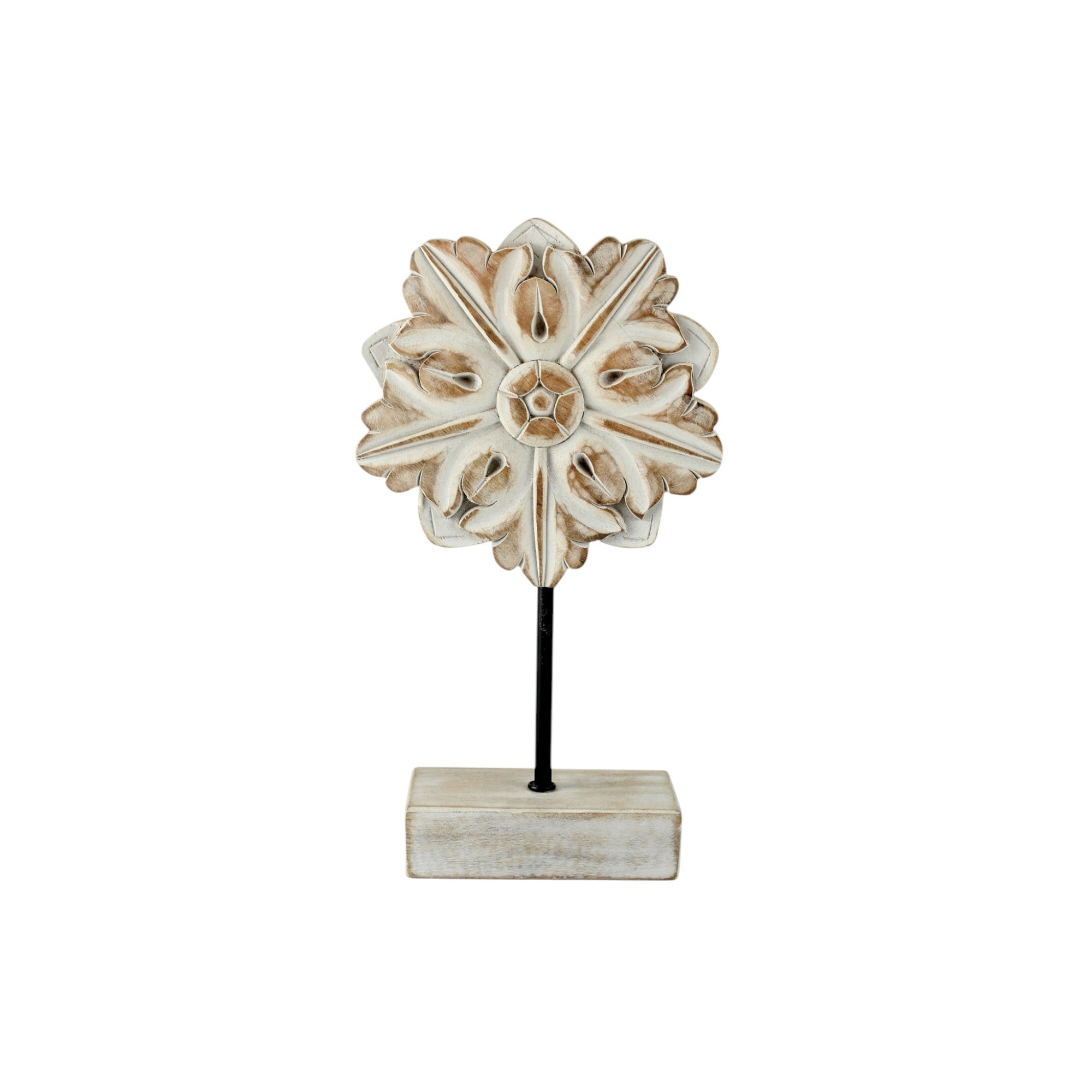 Wood Four-Leaf Decorative Accent