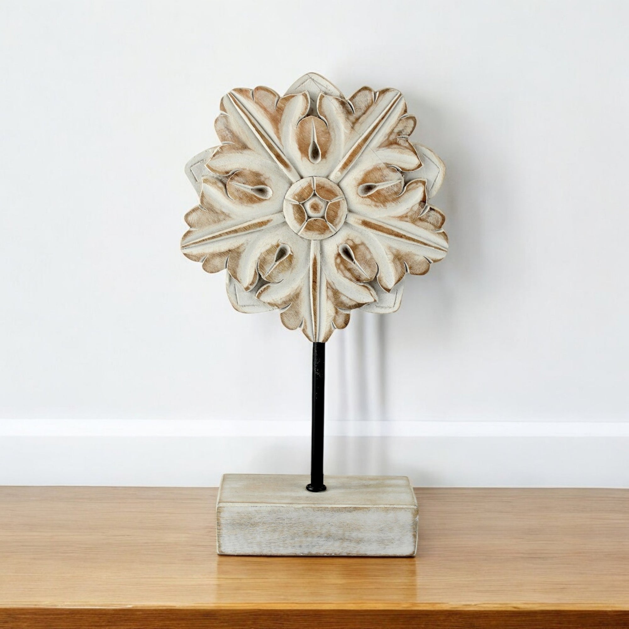 Wood Four-Leaf Decorative Accent