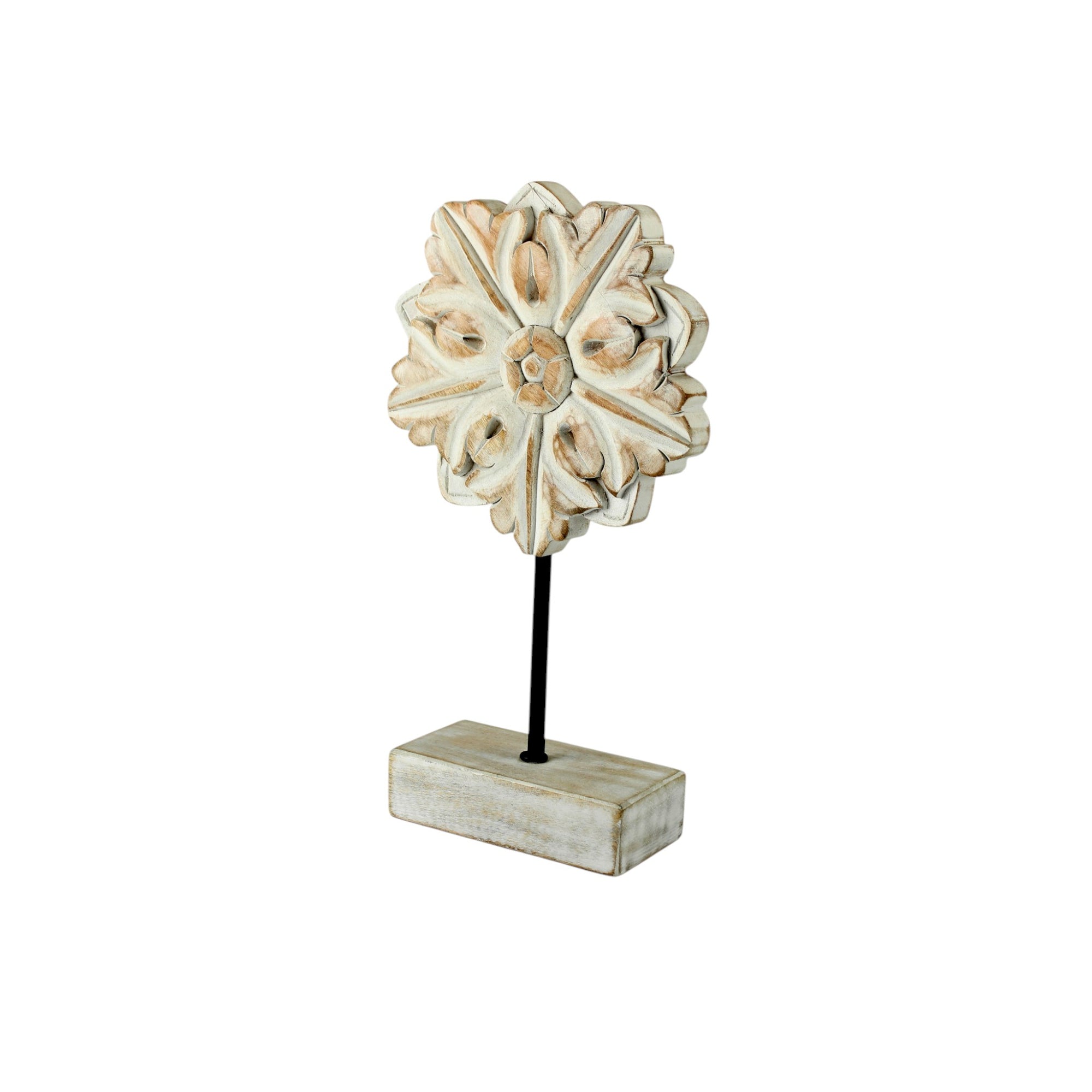 Wood Four-Leaf Decorative Accent