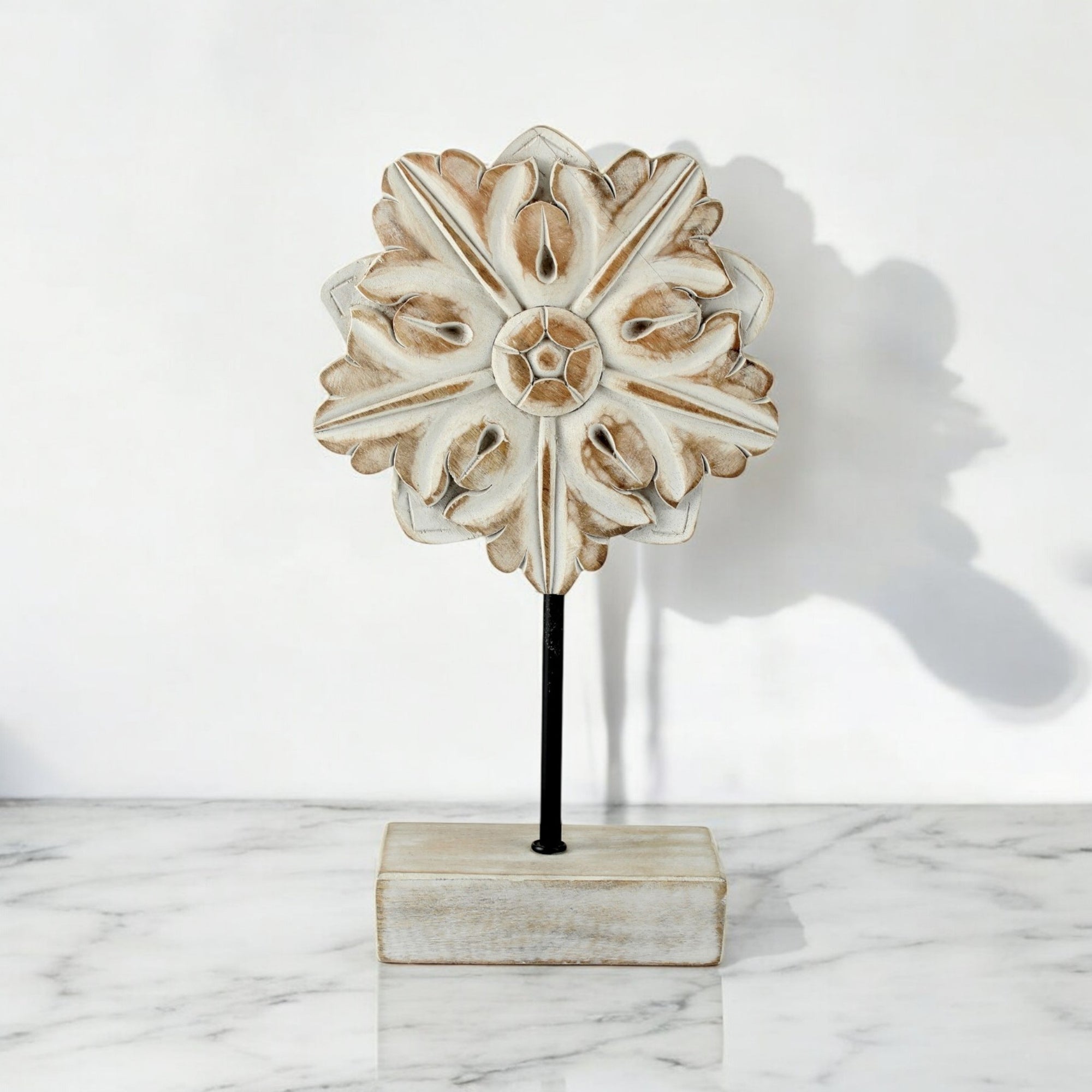 Wood Four-Leaf Decorative Accent