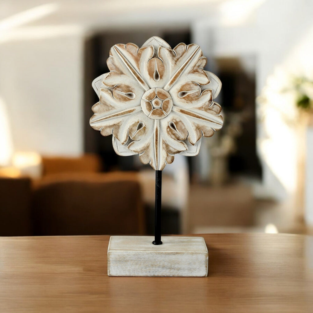 Wood Four-Leaf Decorative Accent