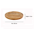 Wood Round Textured Serving Tray