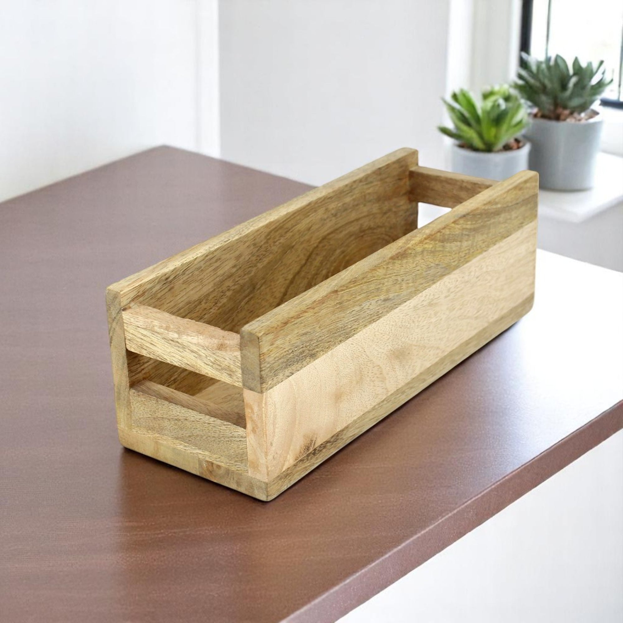 Wood Rectangular Organizer Caddy (Tray)