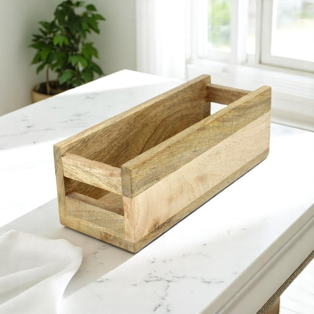 Wood Rectangular Organizer Caddy (Tray)