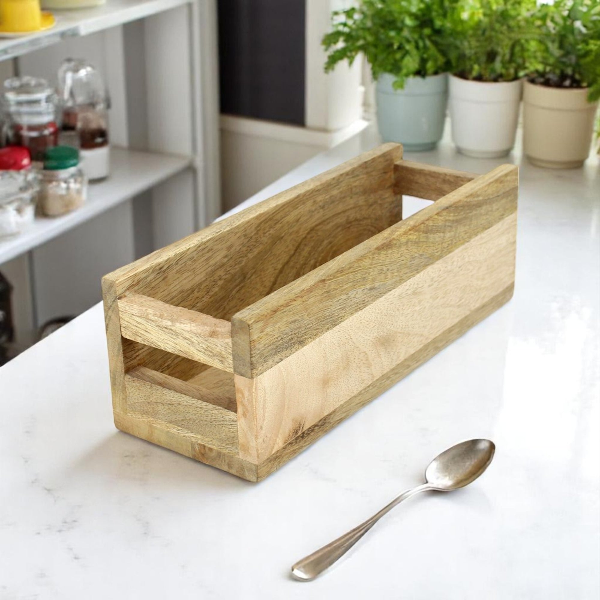 Wood Rectangular Organizer Caddy (Tray)