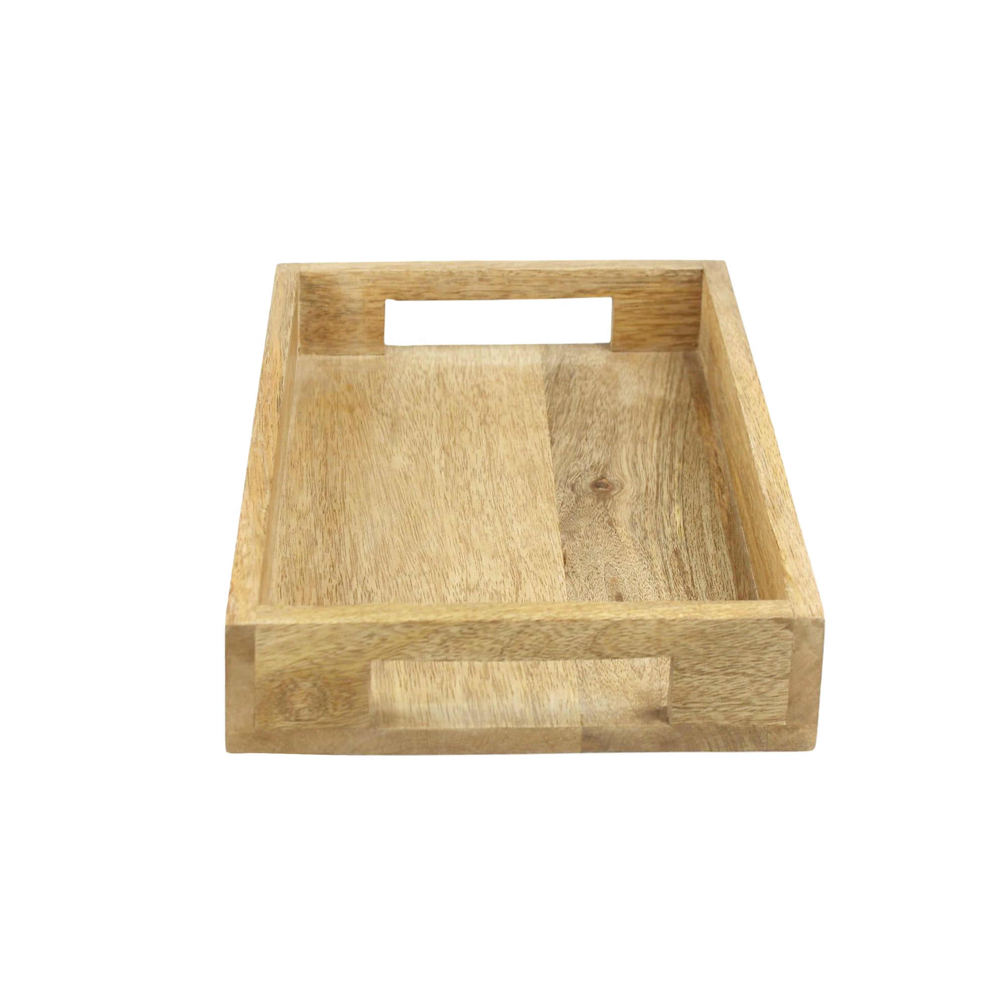 Wood Serving Tray with Cutout Handles