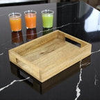 Wood Serving Tray with Cutout Handles