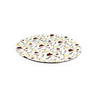 Themed Round Mango Wood Pizza/Serving Tray with Enamel Inlay