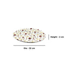 Themed Round Mango Wood Pizza/Serving Tray with Enamel Inlay