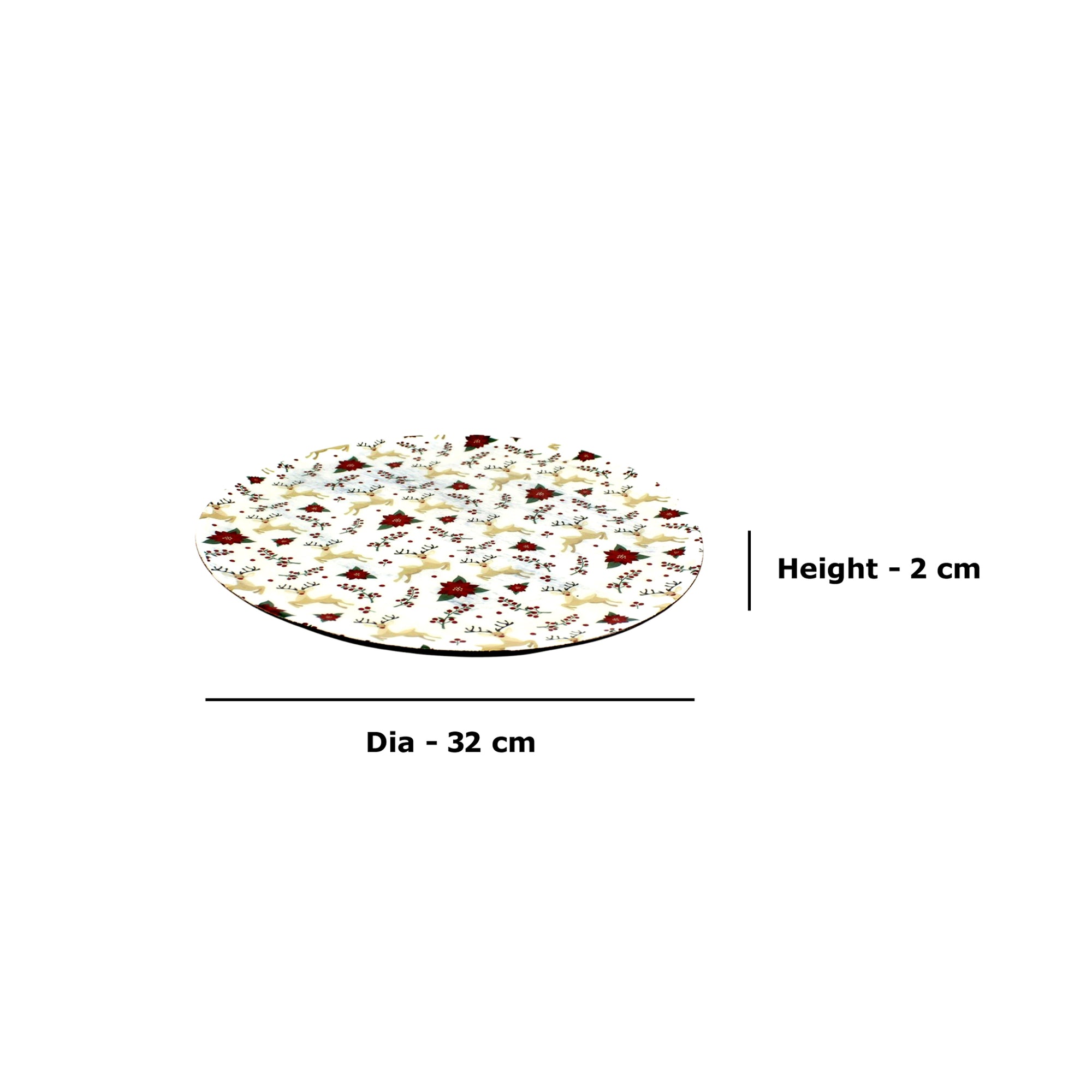 Themed Round Mango Wood Pizza/Serving Tray with Enamel Inlay