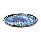 Wooden Decorative Tray with Blue Resin Art Inlay