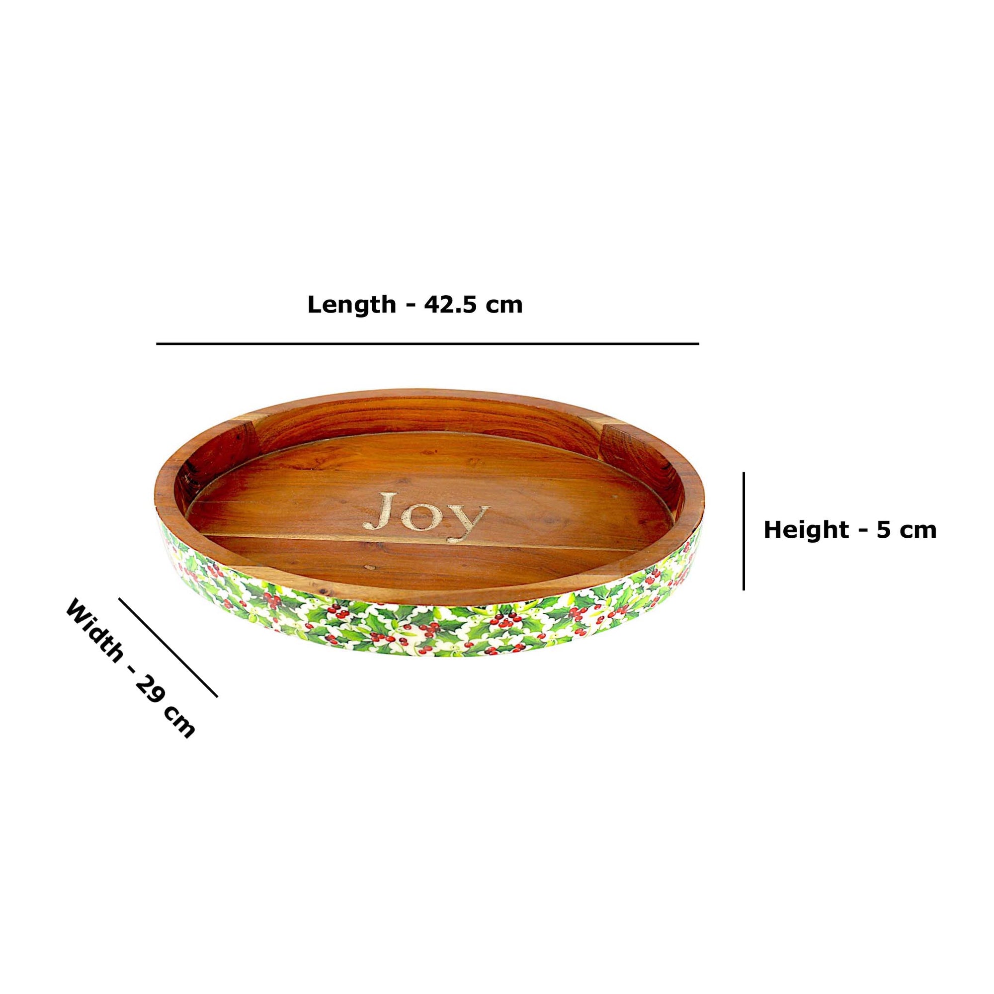 Wood Pizza/Serving Boar (Tray) with Enamel Inlay