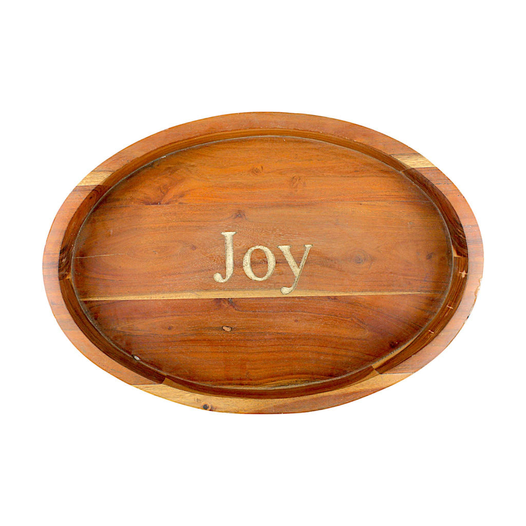 Wood Pizza/Serving Boar (Tray) with Enamel Inlay