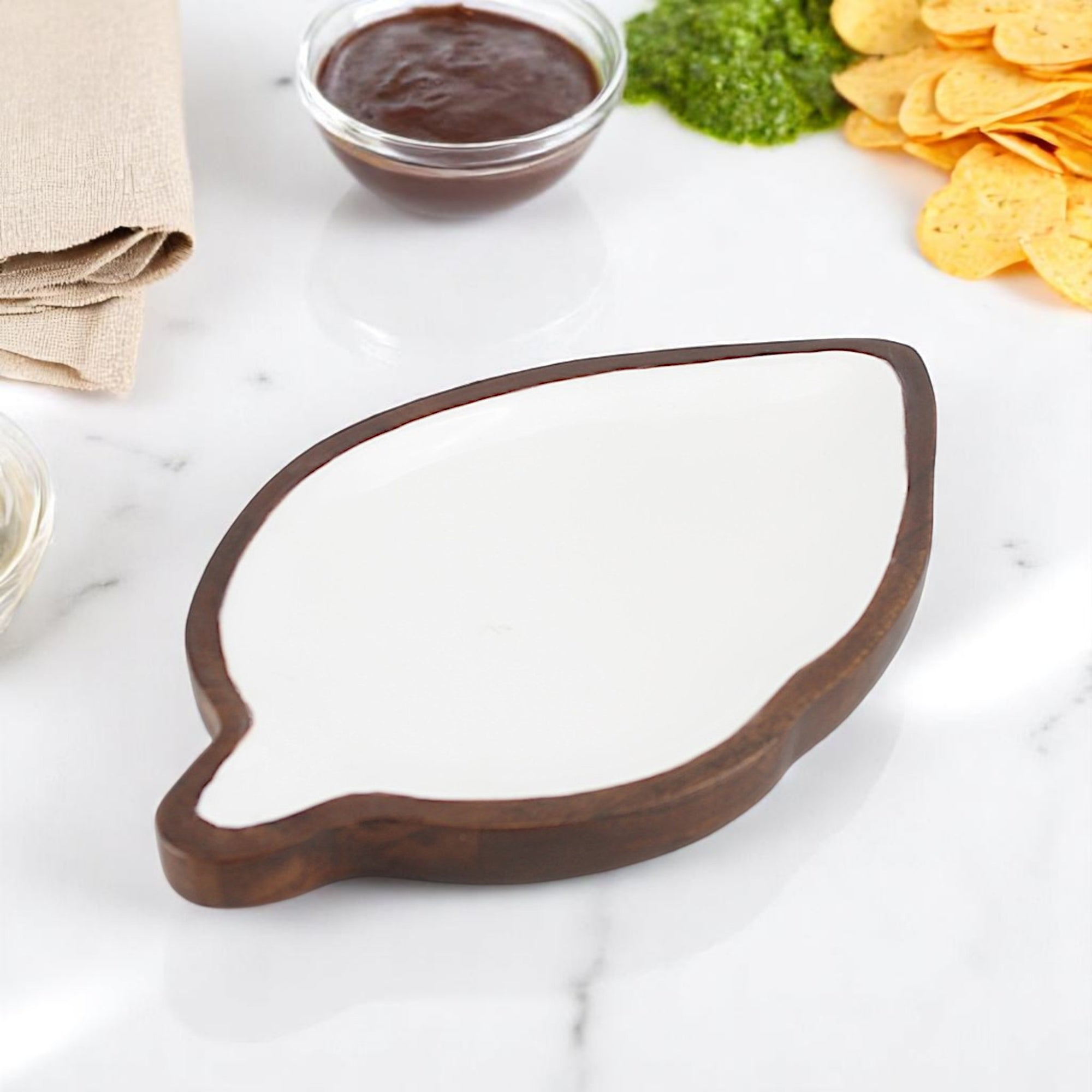 Wood leave desgin Serving Tray