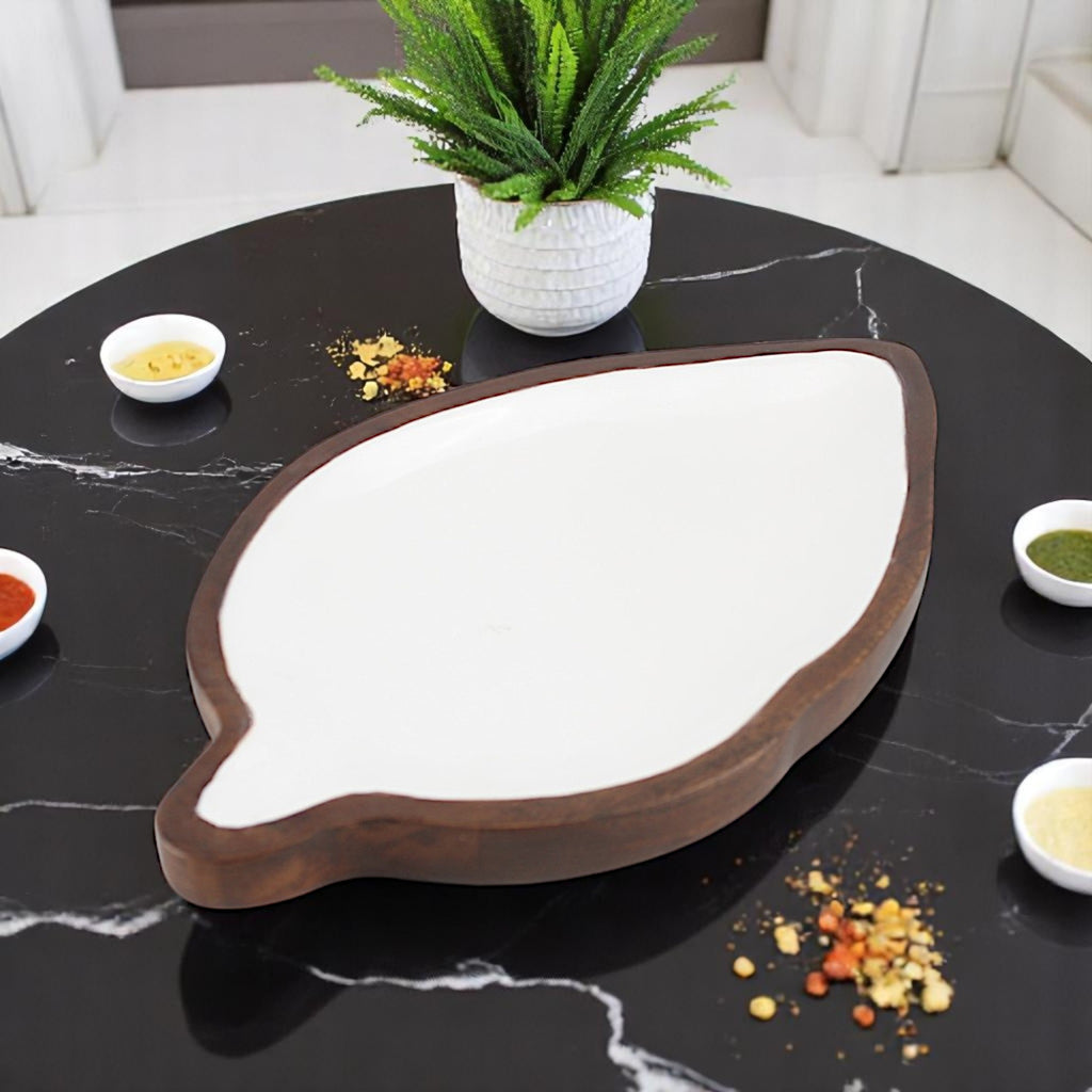 Wood leave desgin Serving Tray