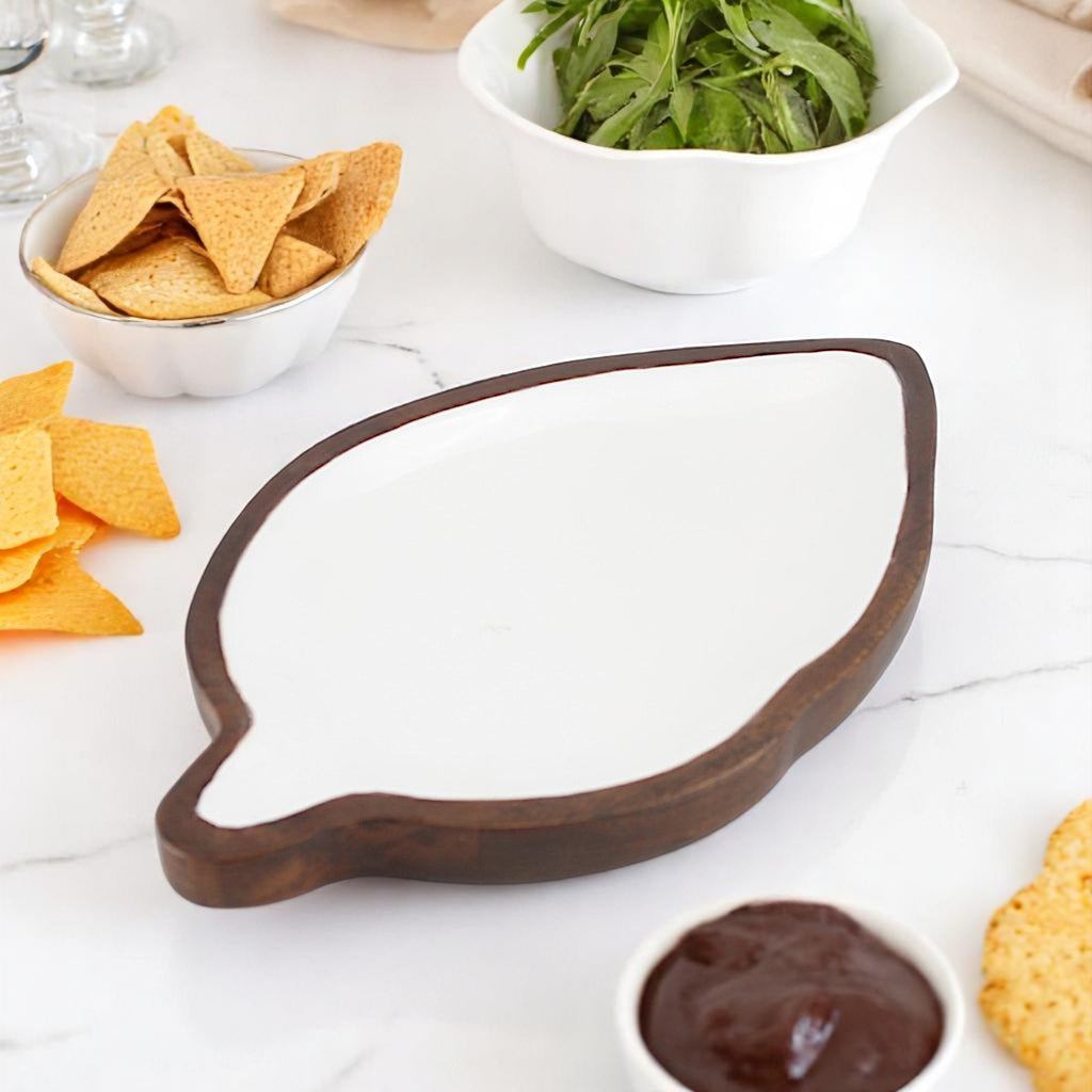Wood leave desgin Serving Tray