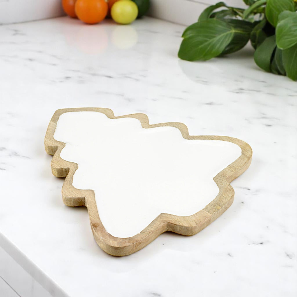 Wood Tree-Shaped Serving Tray