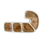 Wood  Christmas Tree-Shaped Red Serving Tray