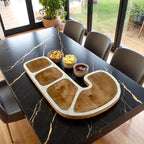 Wood  Christmas Tree-Shaped Red Serving Tray