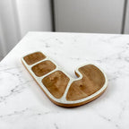 Wood  Christmas Tree-Shaped Red Serving Tray